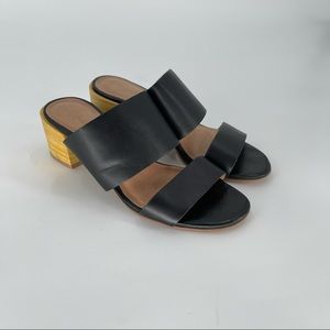 Madewell Kiera Block Heel Slide black size 6